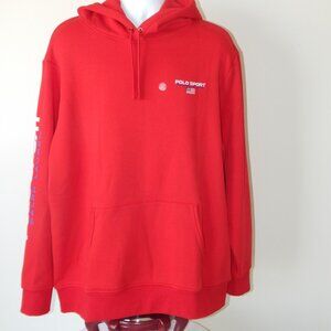 Polo SPORT Ralph Lauren Hoodie Pullover Fleece Logo Sweatshirt Red Size XXL NWT